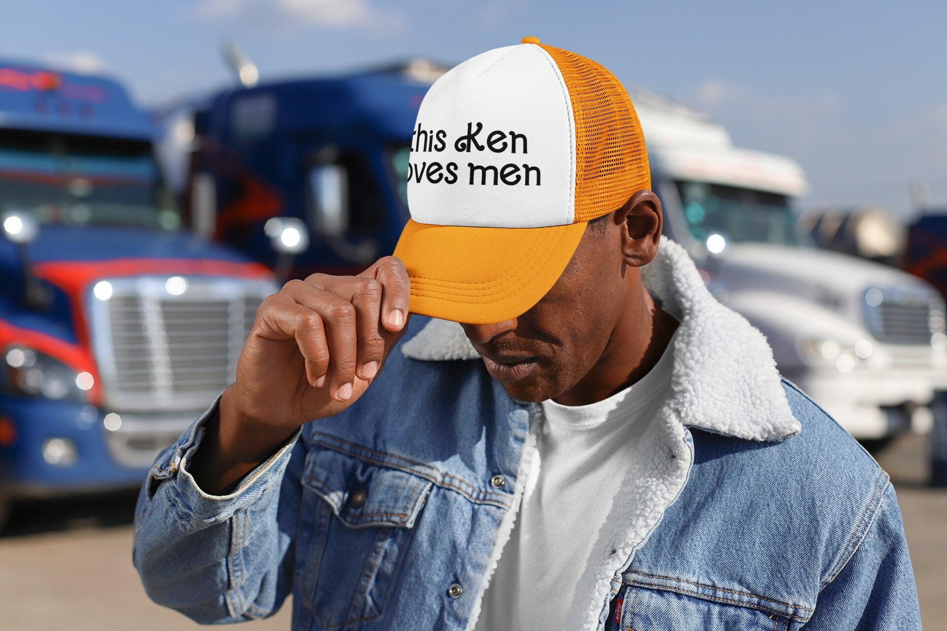 This Ken Loves Men Custom Trucker Hat
