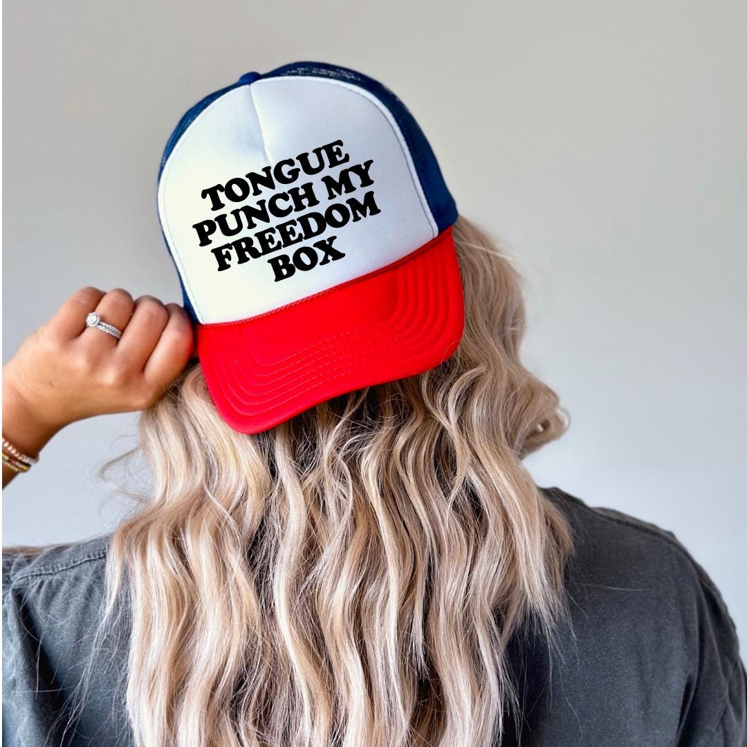 Tongue Punch My Freedom Box Custom Trucker Hat