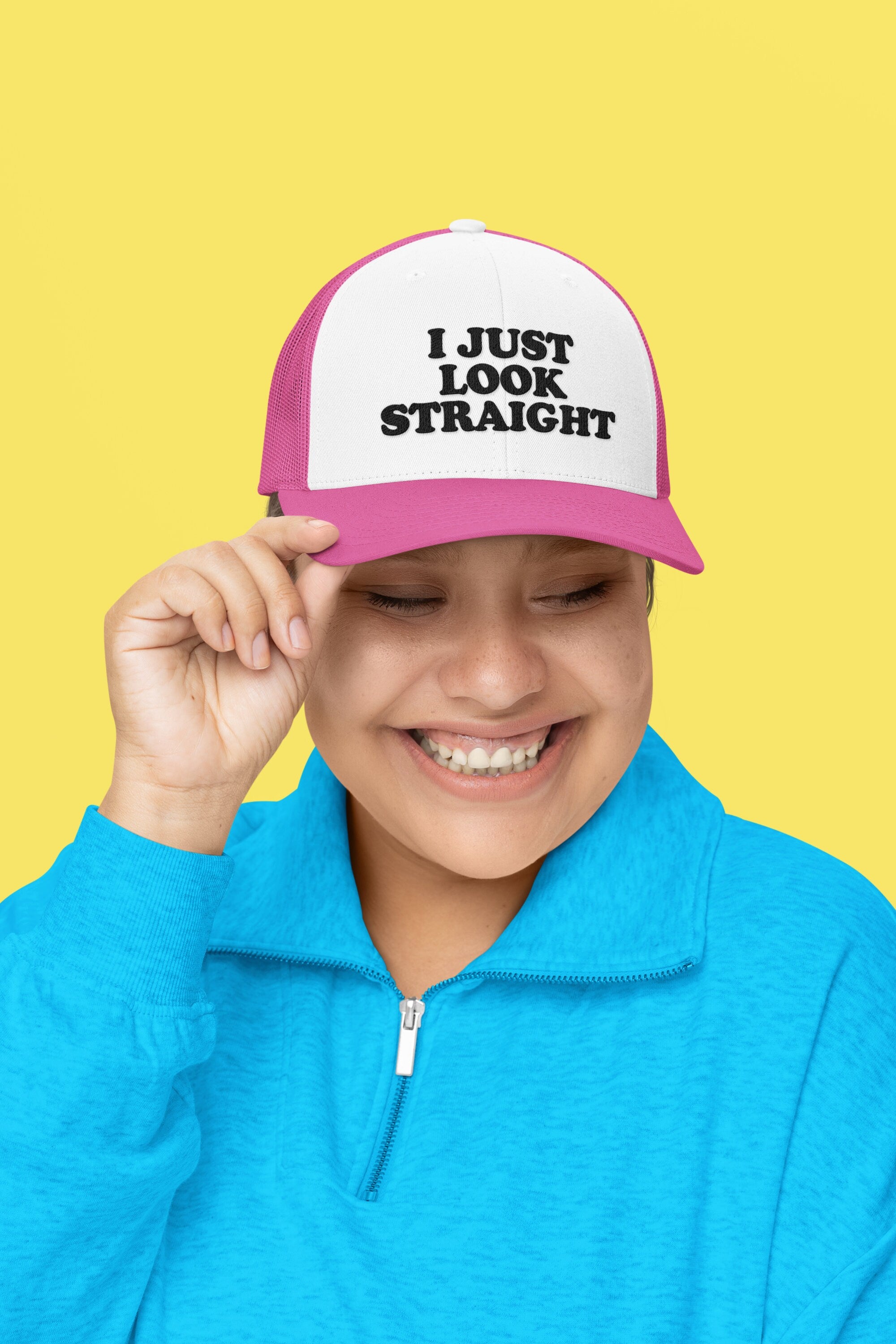I Just Look Straight Custom Trucker Hat