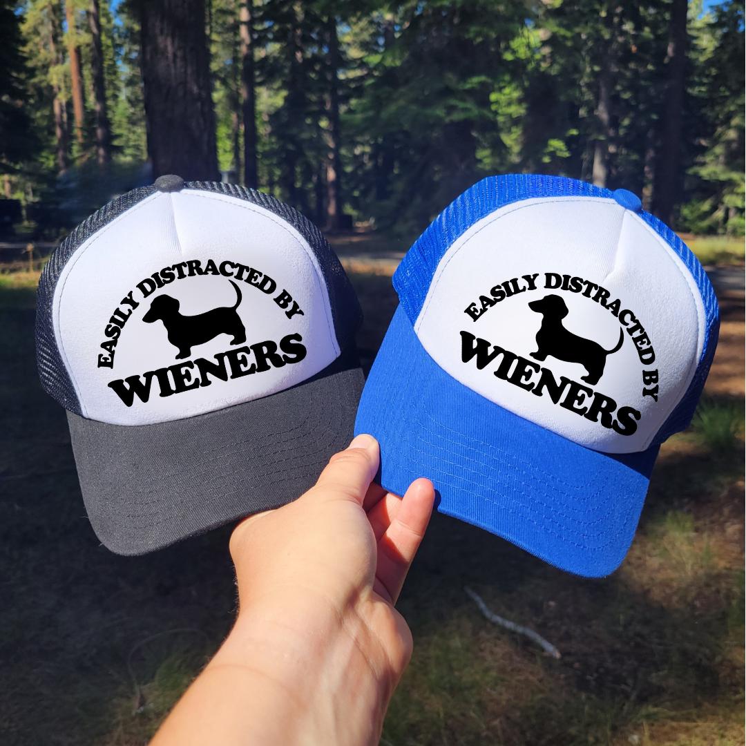Easily Distracted By Wieners Custom Trucker Hat