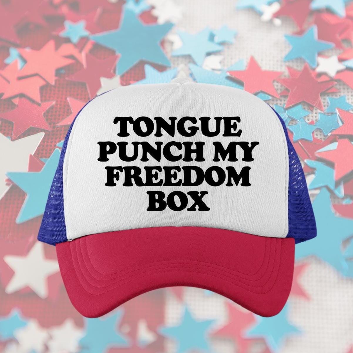 Tongue Punch My Freedom Box Custom Trucker Hat