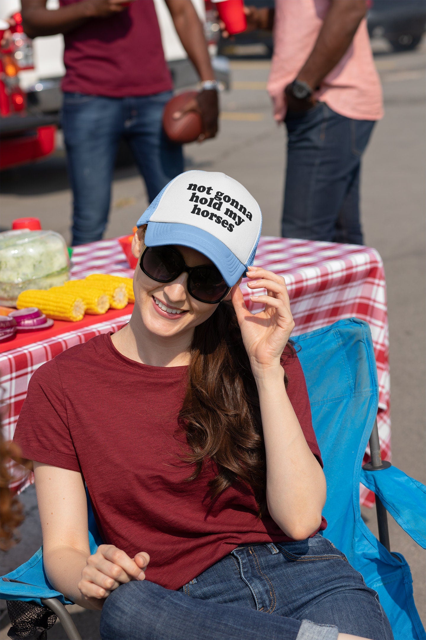 Not Gonna Hold My Horses Custom Trucker Hat