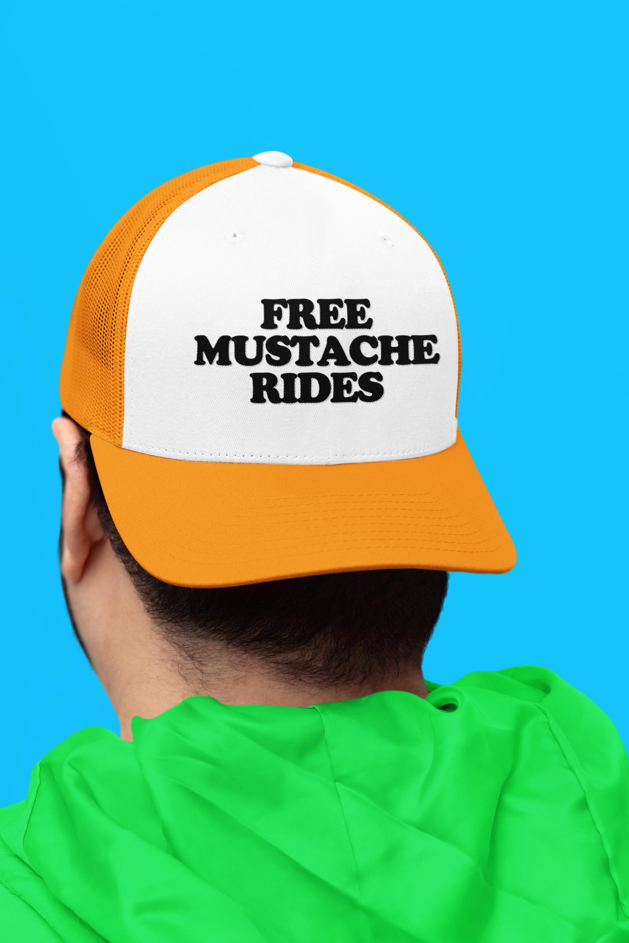 Free Mustache Rides Custom Trucker Hat
