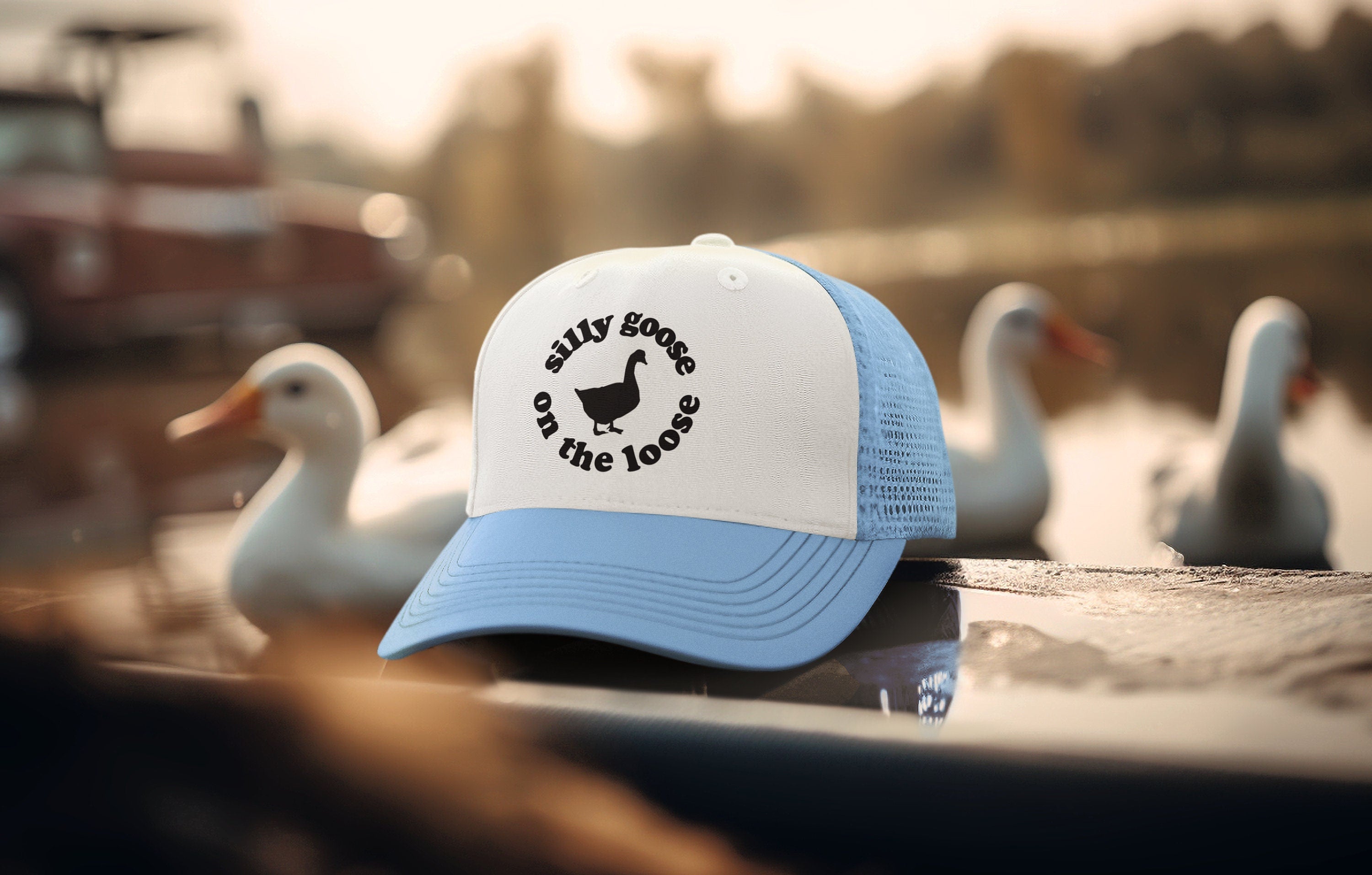 Silly Goose on the Loose Custom Trucker Hat
