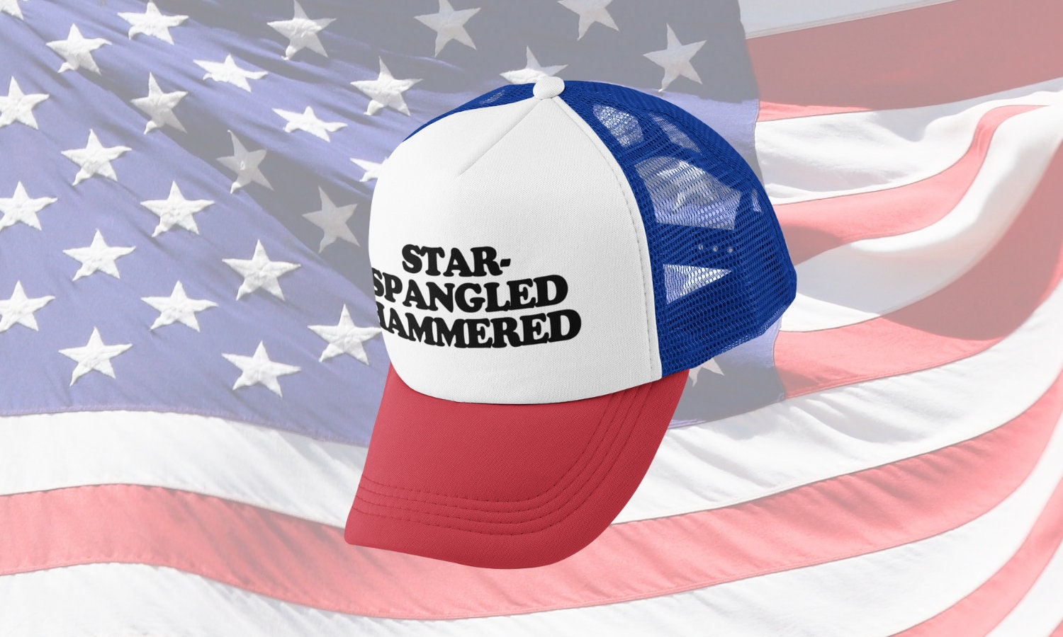 Star-Spangled Hammered Custom Trucker Hat