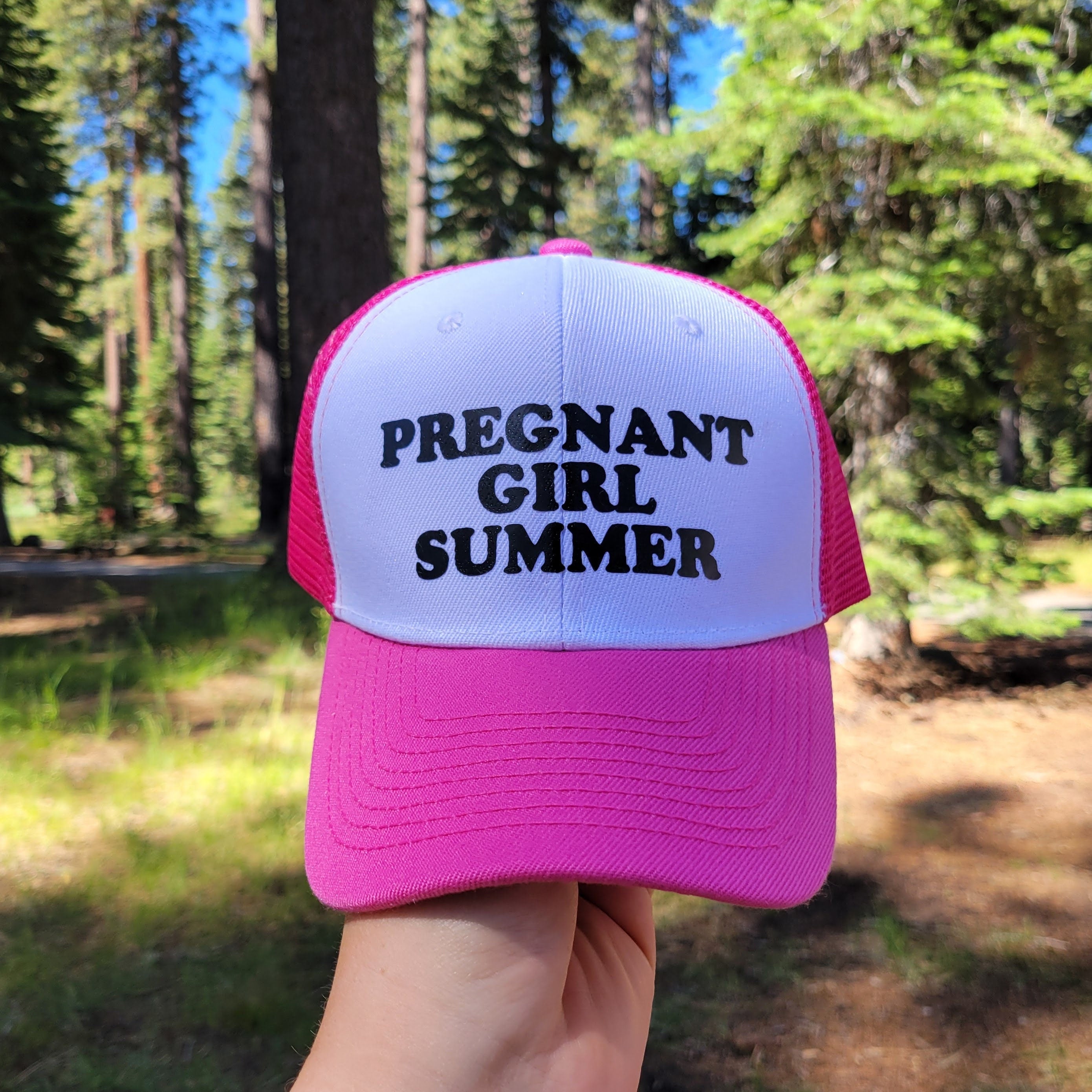 Pregnant Girl Summer Custom Trucker Hat