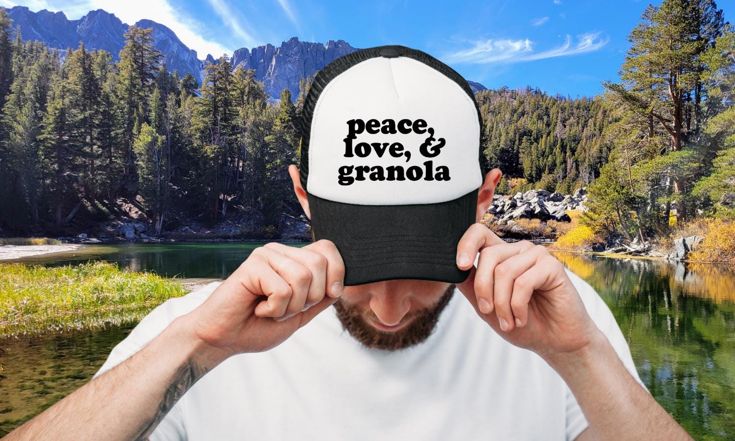 Peace, Love, & Granola Custom Trucker Hat