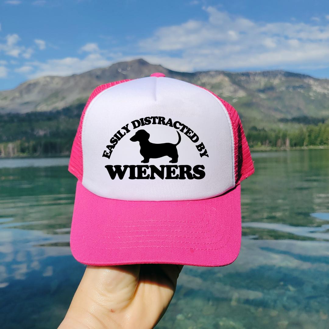 Easily Distracted By Wieners Custom Trucker Hat
