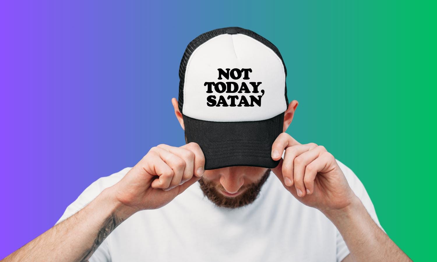 Not Today, Satan Custom Trucker Hat