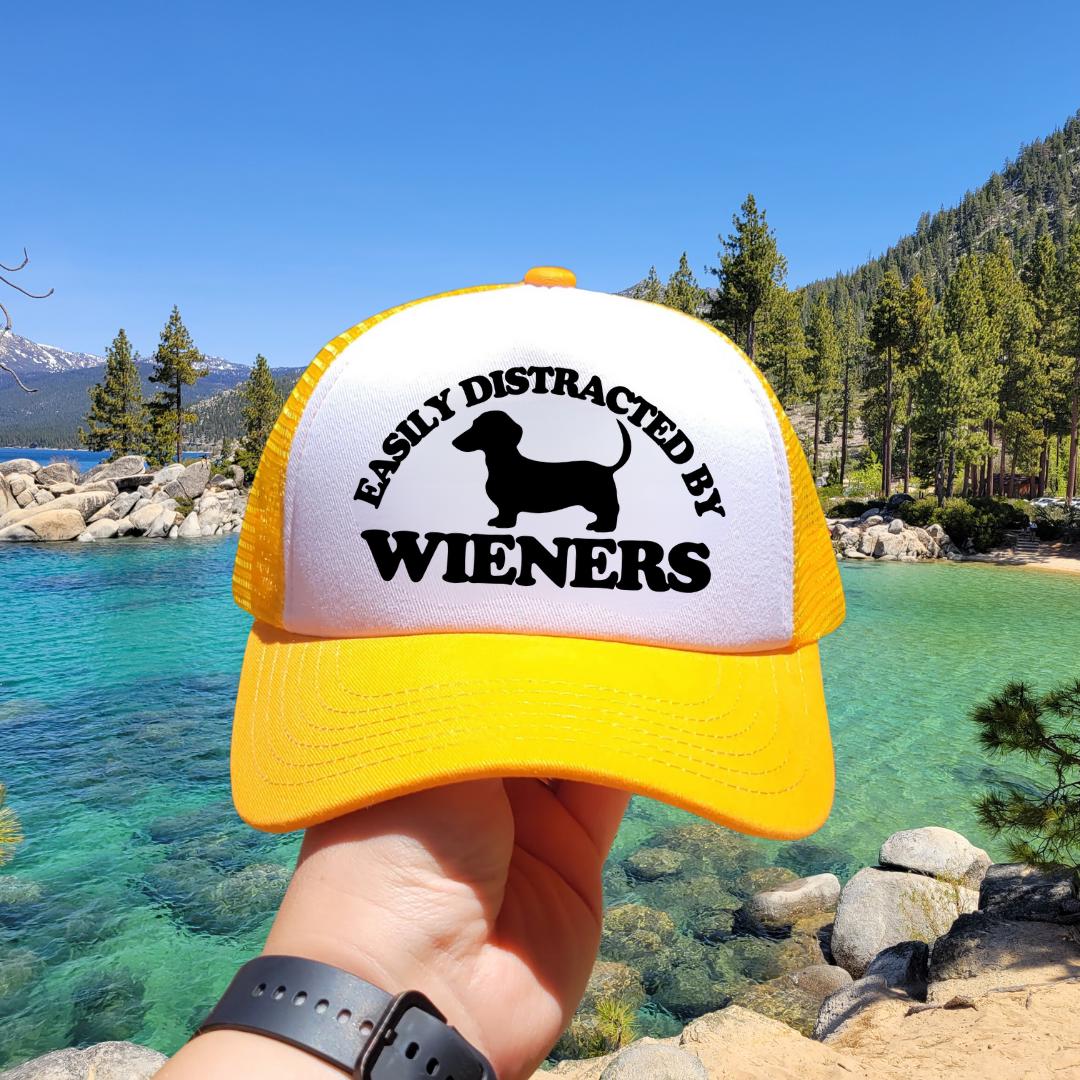 Easily Distracted By Wieners Custom Trucker Hat