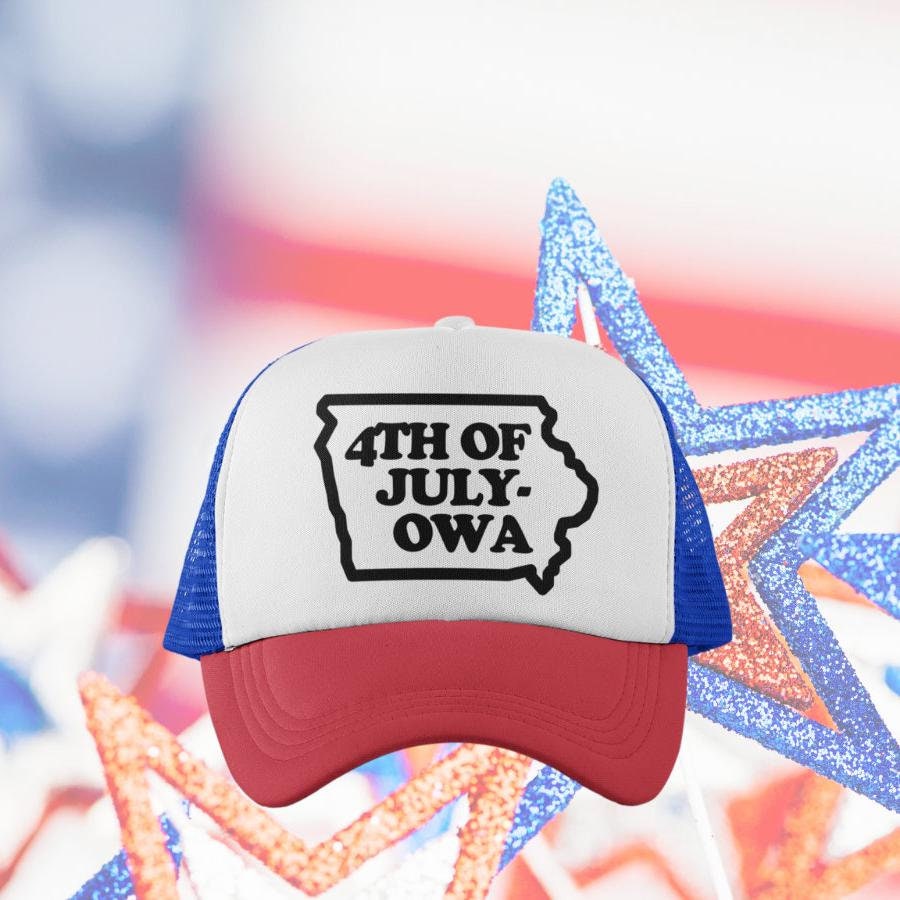 4th of July-owa Custom Trucker Hat