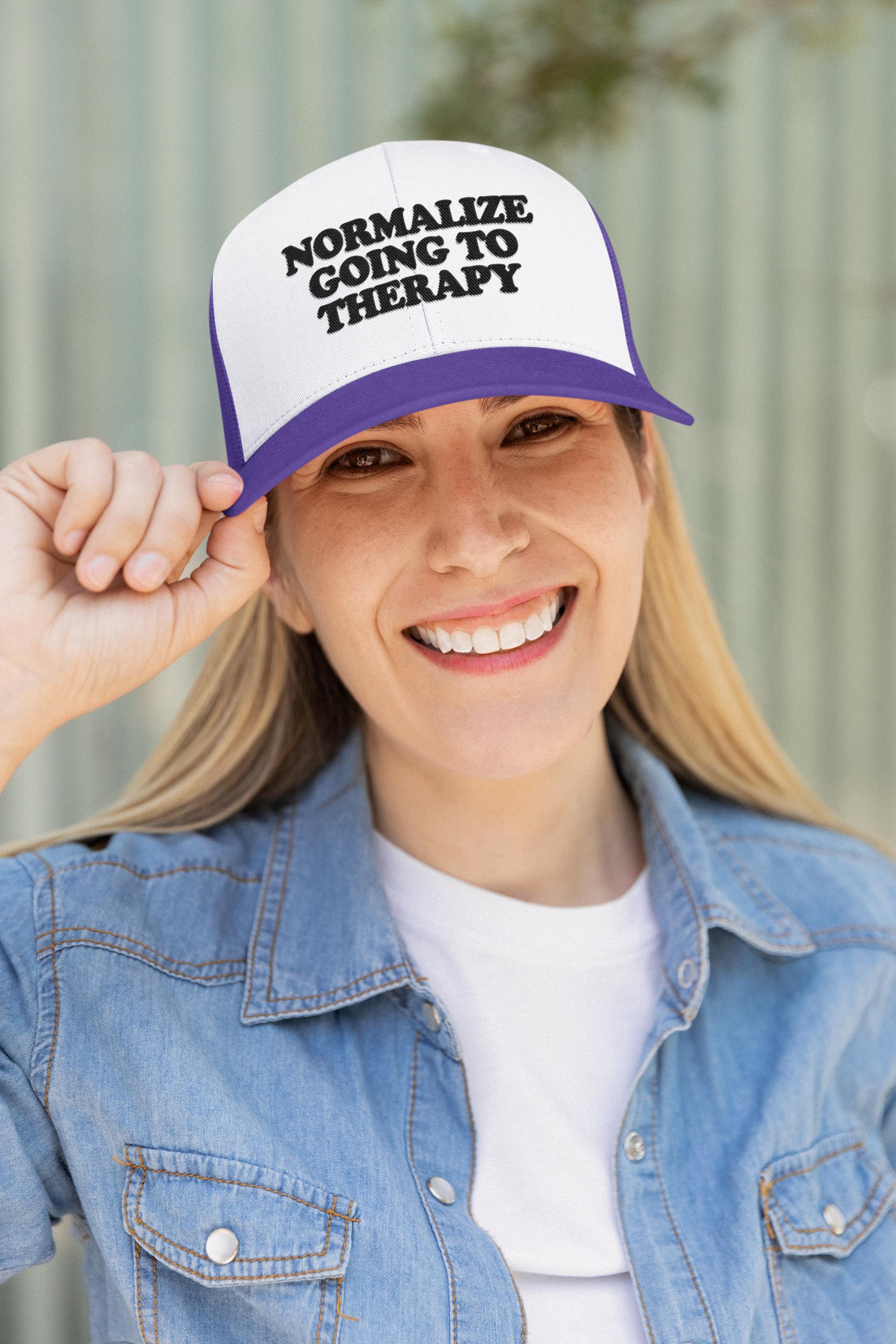 Normalize Going To Therapy Custom Trucker Hat