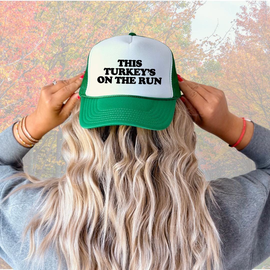 This Turkeys On The Run Custom Trucker Hat