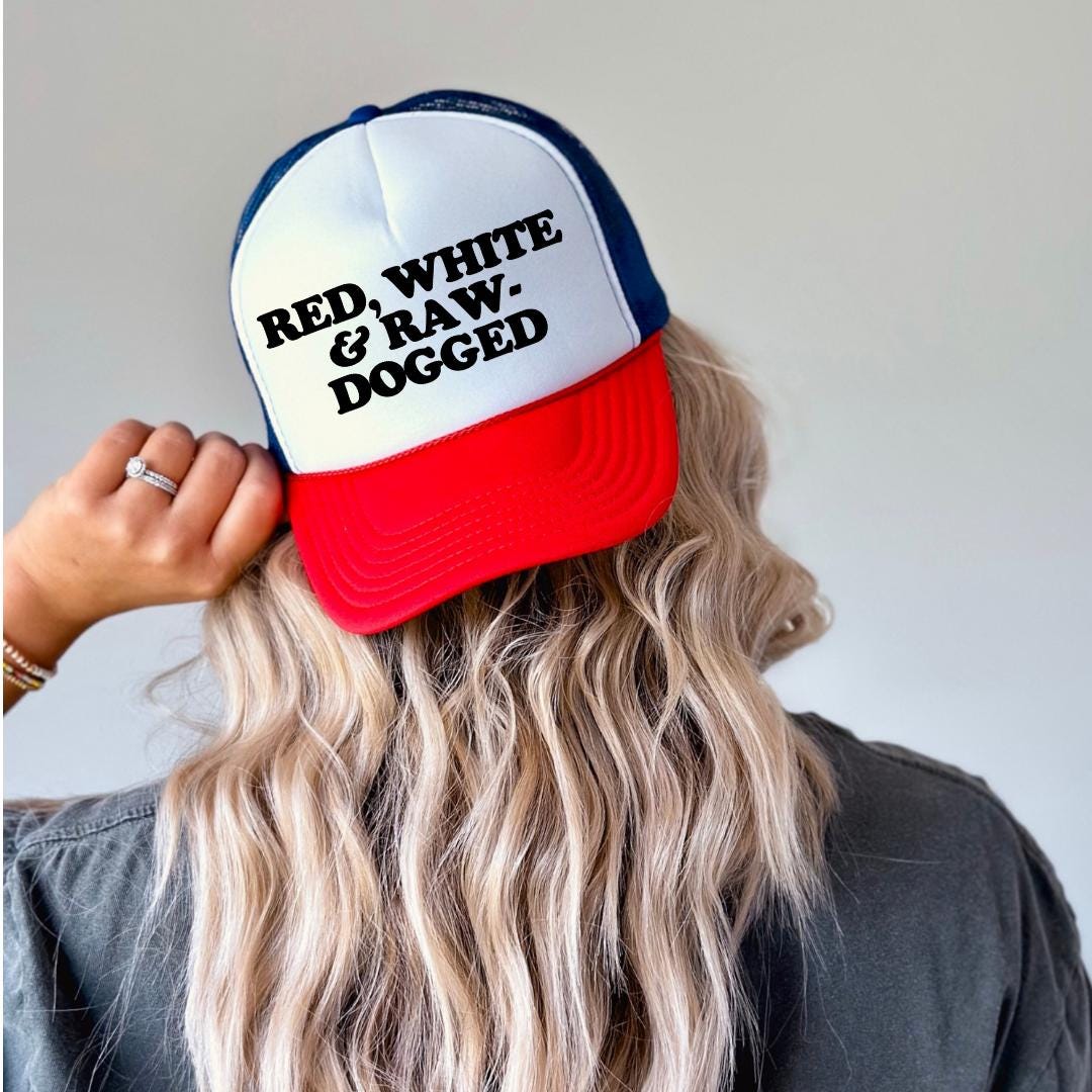 Red, White & Raw Dogged Custom Trucker Hat