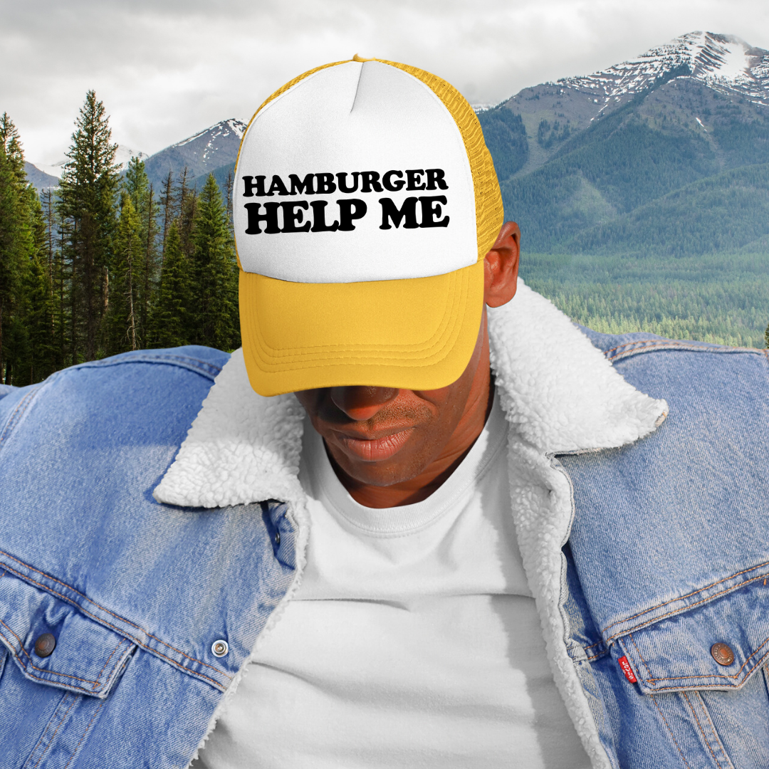 Hamburger Help Me Custom Trucker Hat