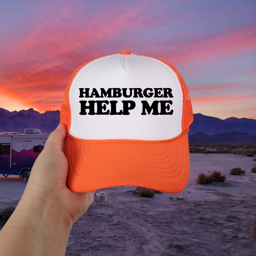 Hamburger Help Me Custom Trucker Hat