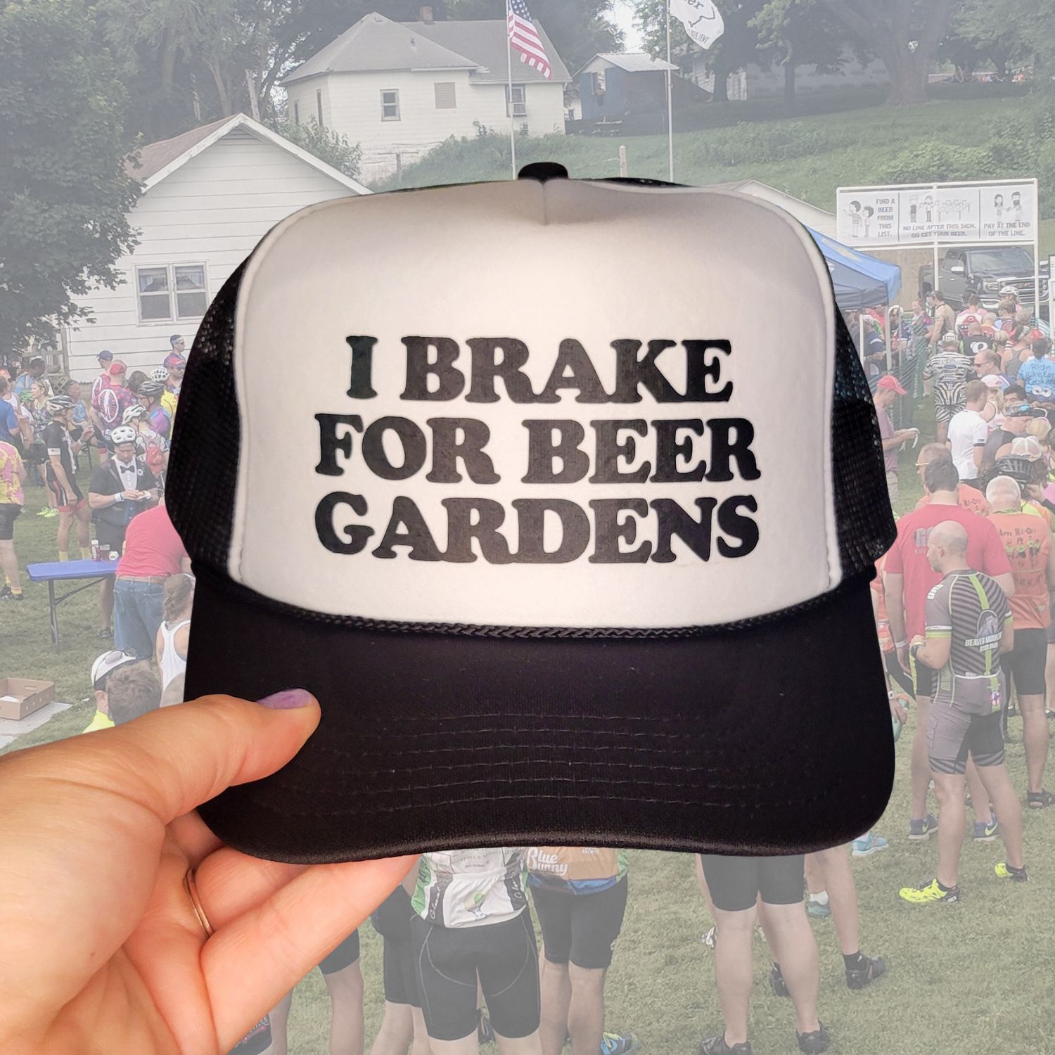 I Brake For Beer Gardens Trucker Hat