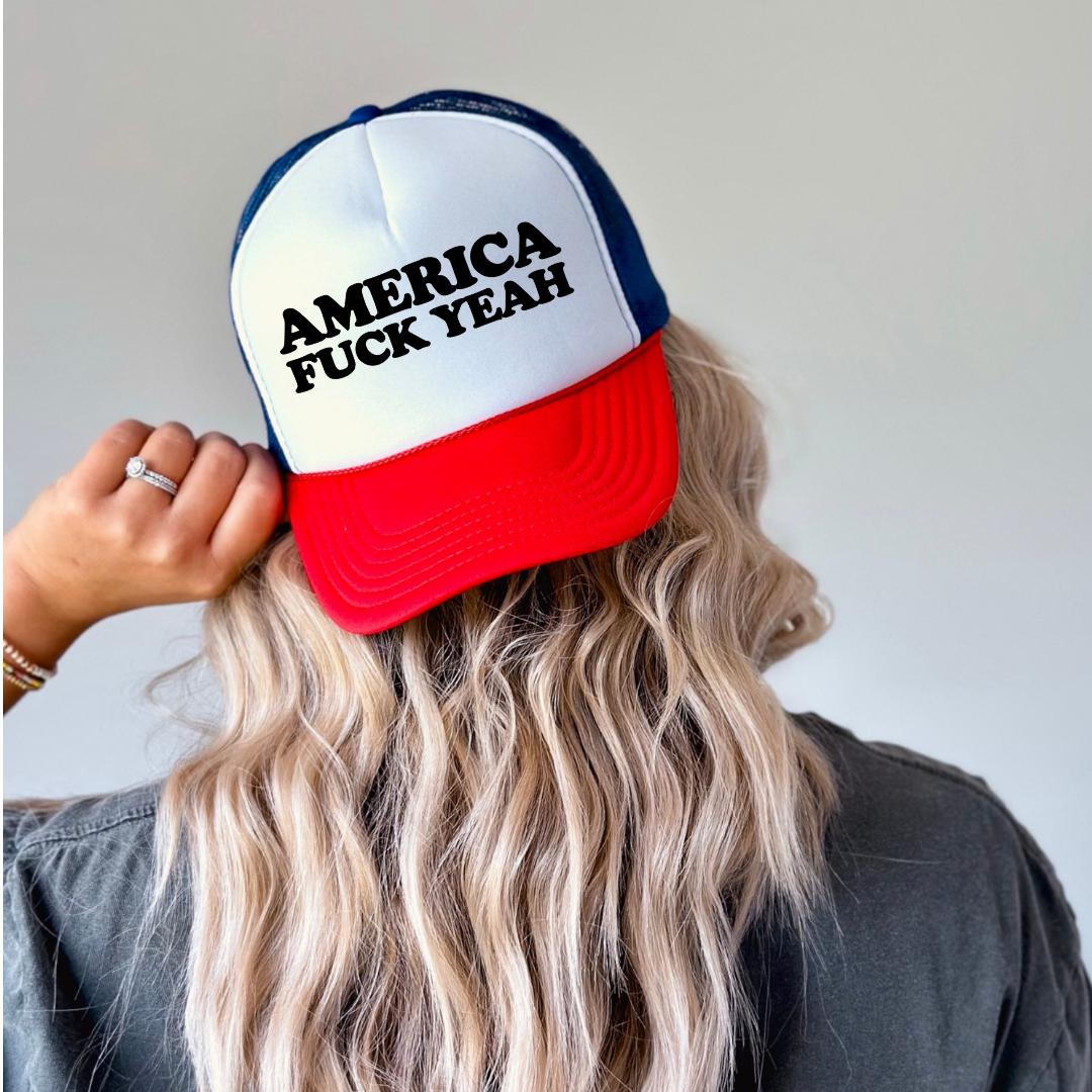 America Fuck Yeah Custom Trucker Hat