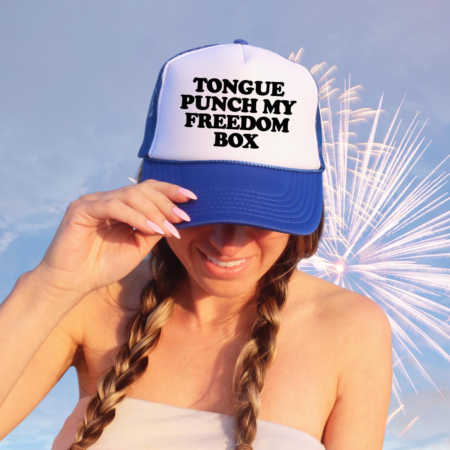 Tongue Punch My Freedom Box Custom Trucker Hat