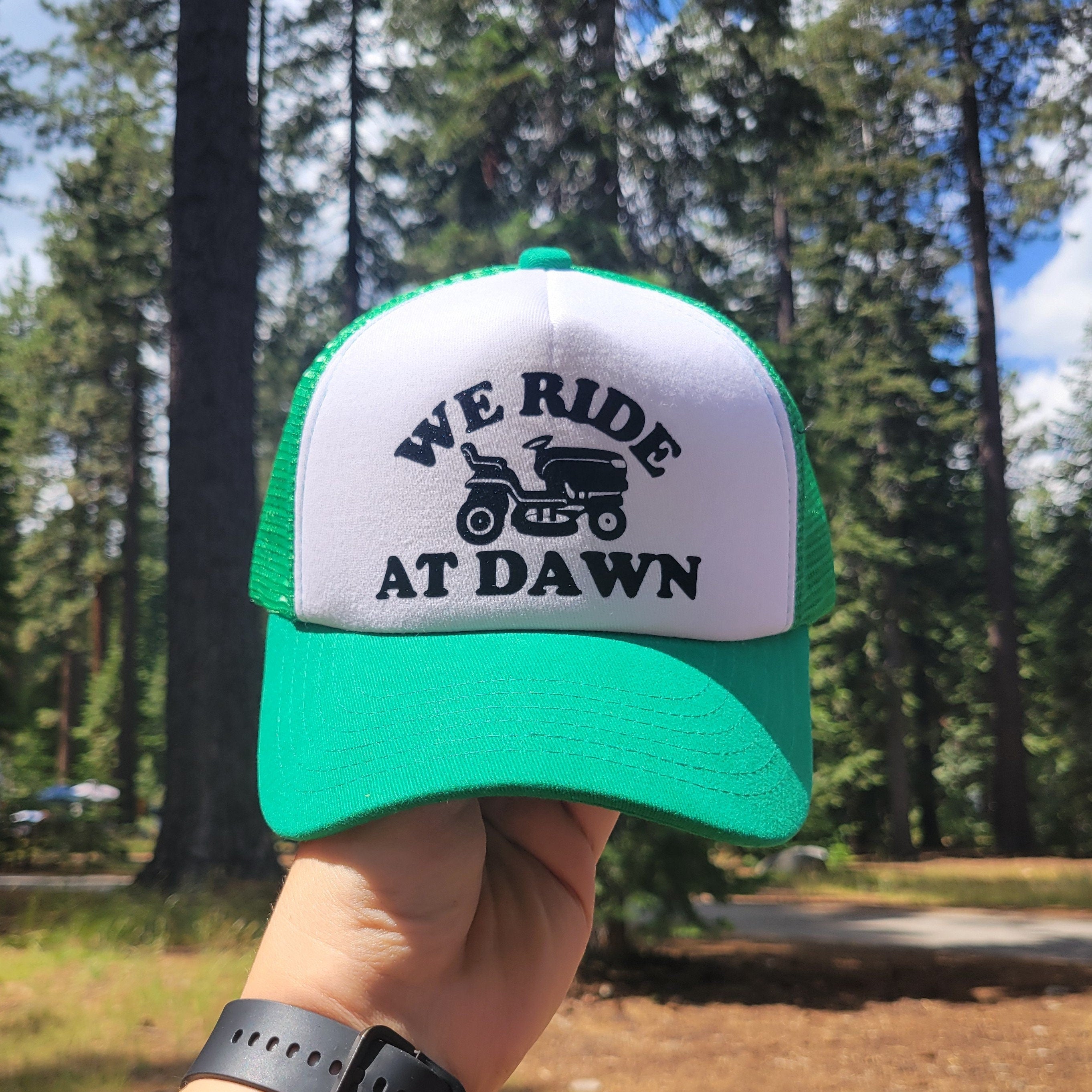 We Ride at Dawn Custom Trucker Hat