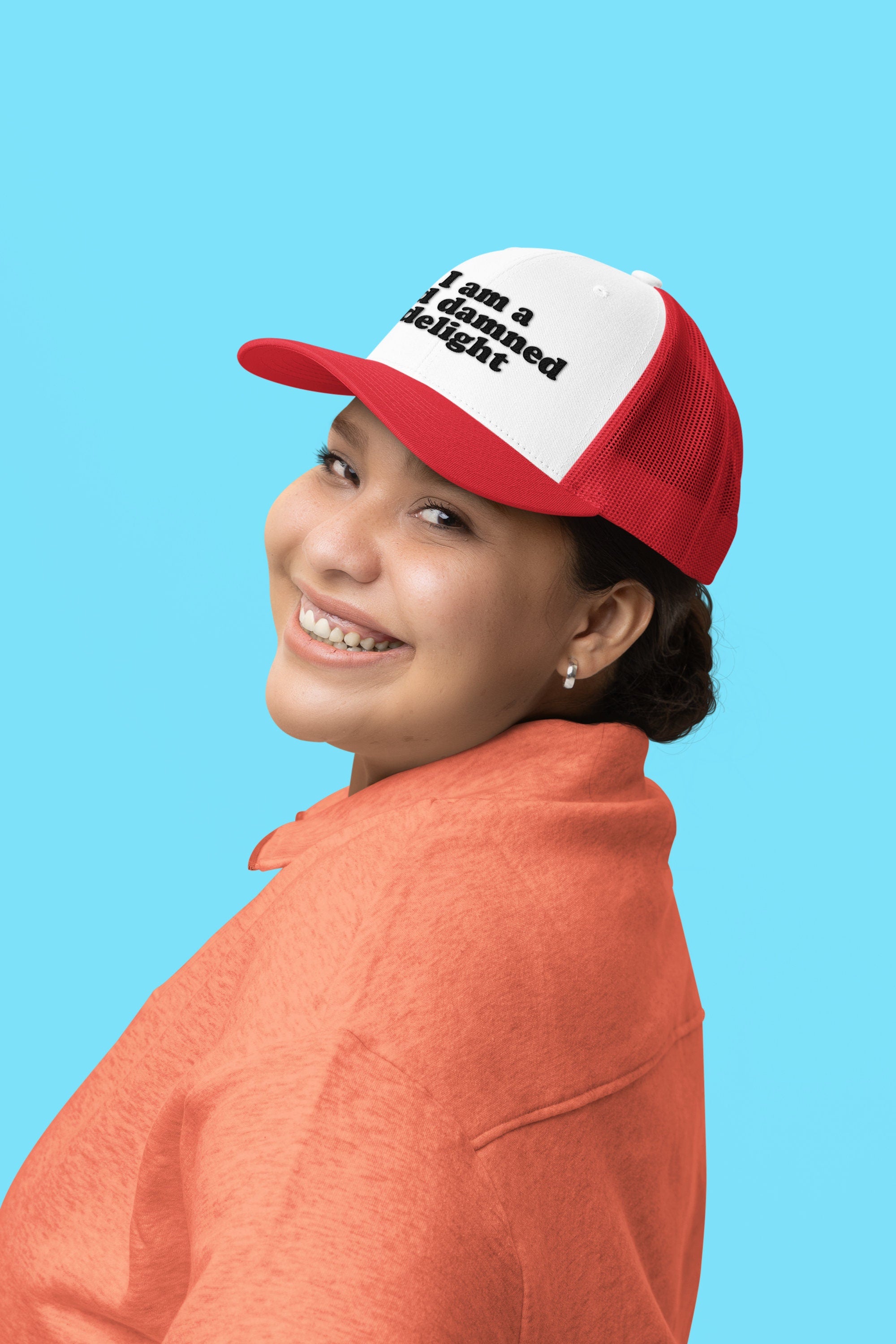I am a God Damned Delight Custom Trucker Hat