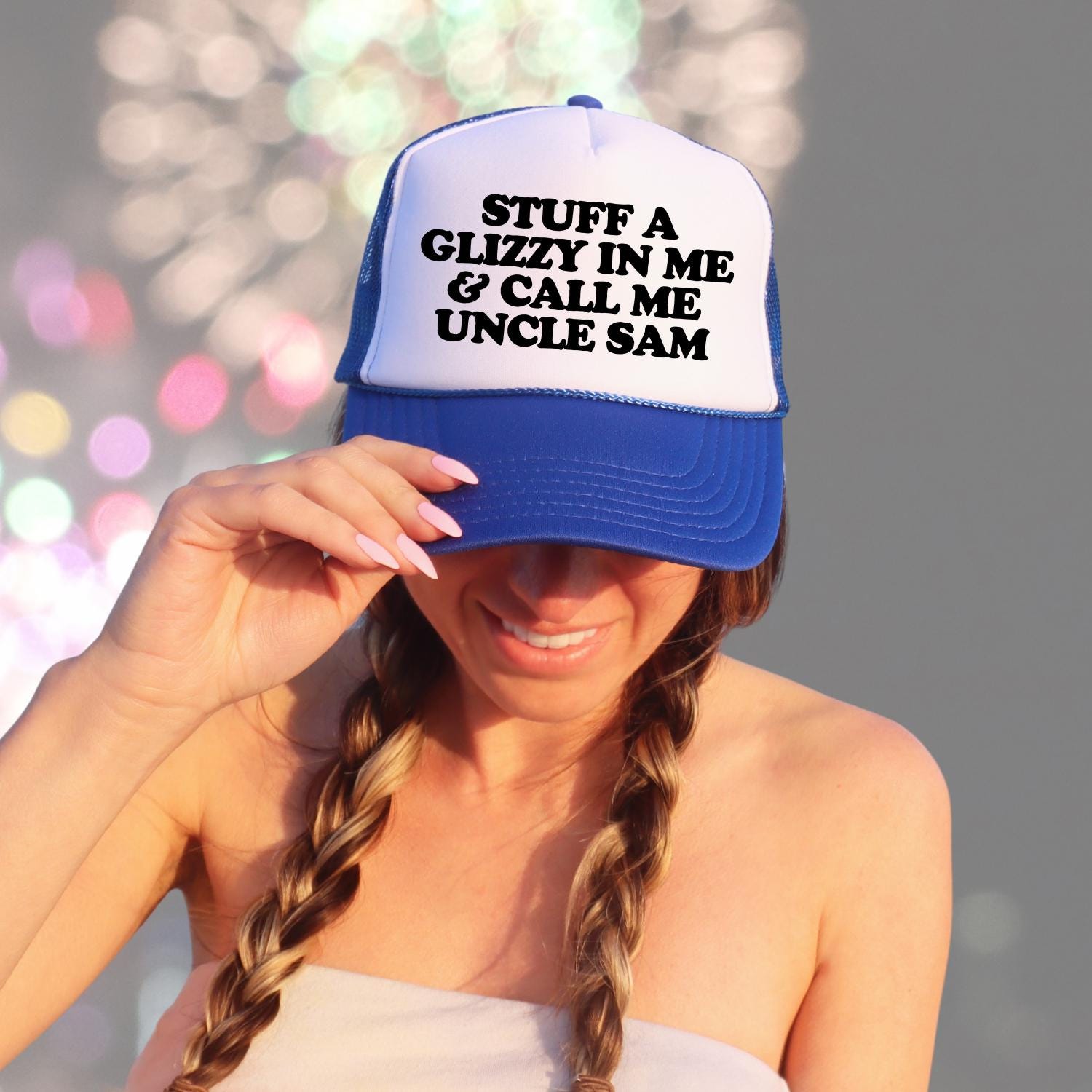 Stuff A Glizzy In Me & Call Me Uncle Sam Custom Trucker Hat