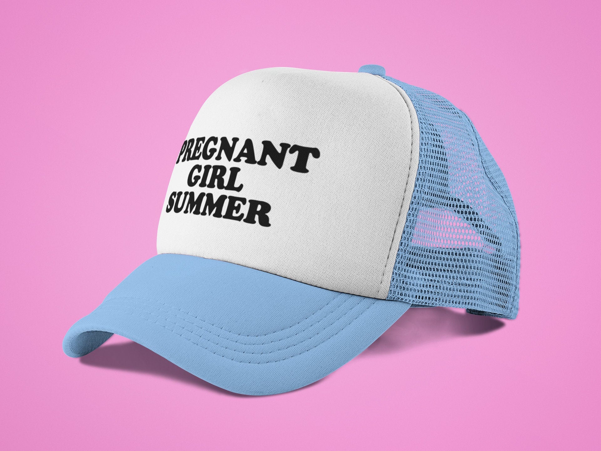 Pregnant Girl Summer Custom Trucker Hat
