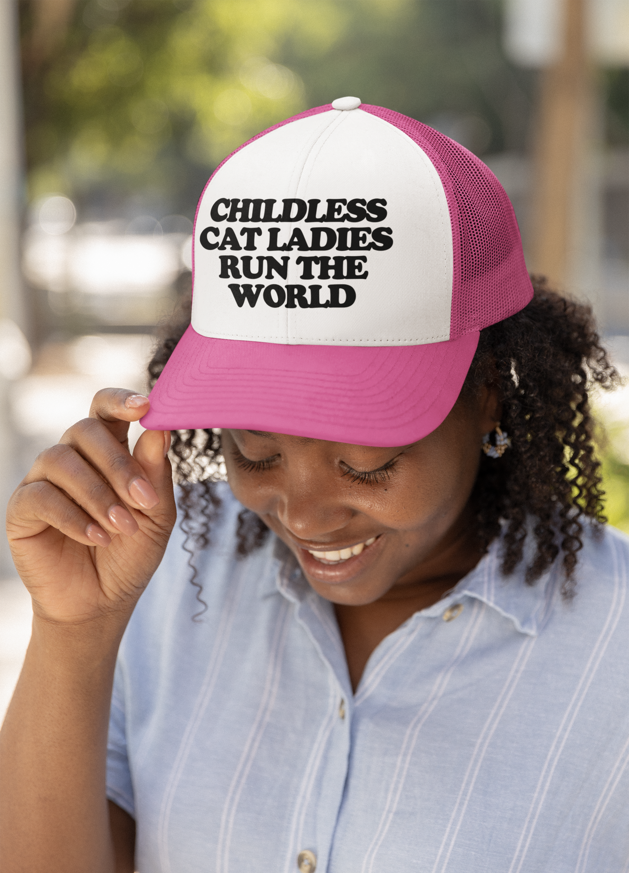 Proud Childless Cat Lady Custom Trucker Hat