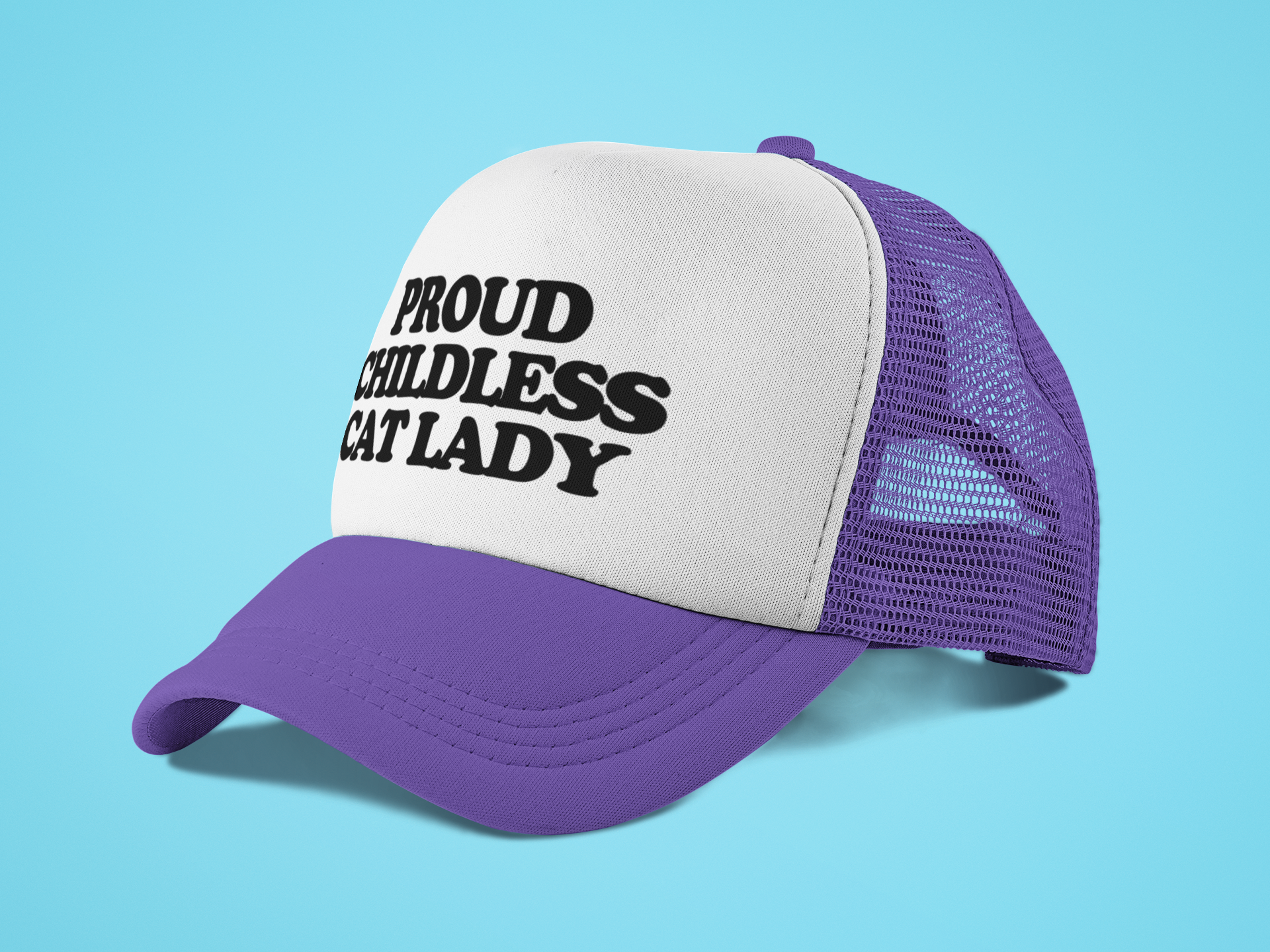 Proud Childless Cat Lady Custom Trucker Hat