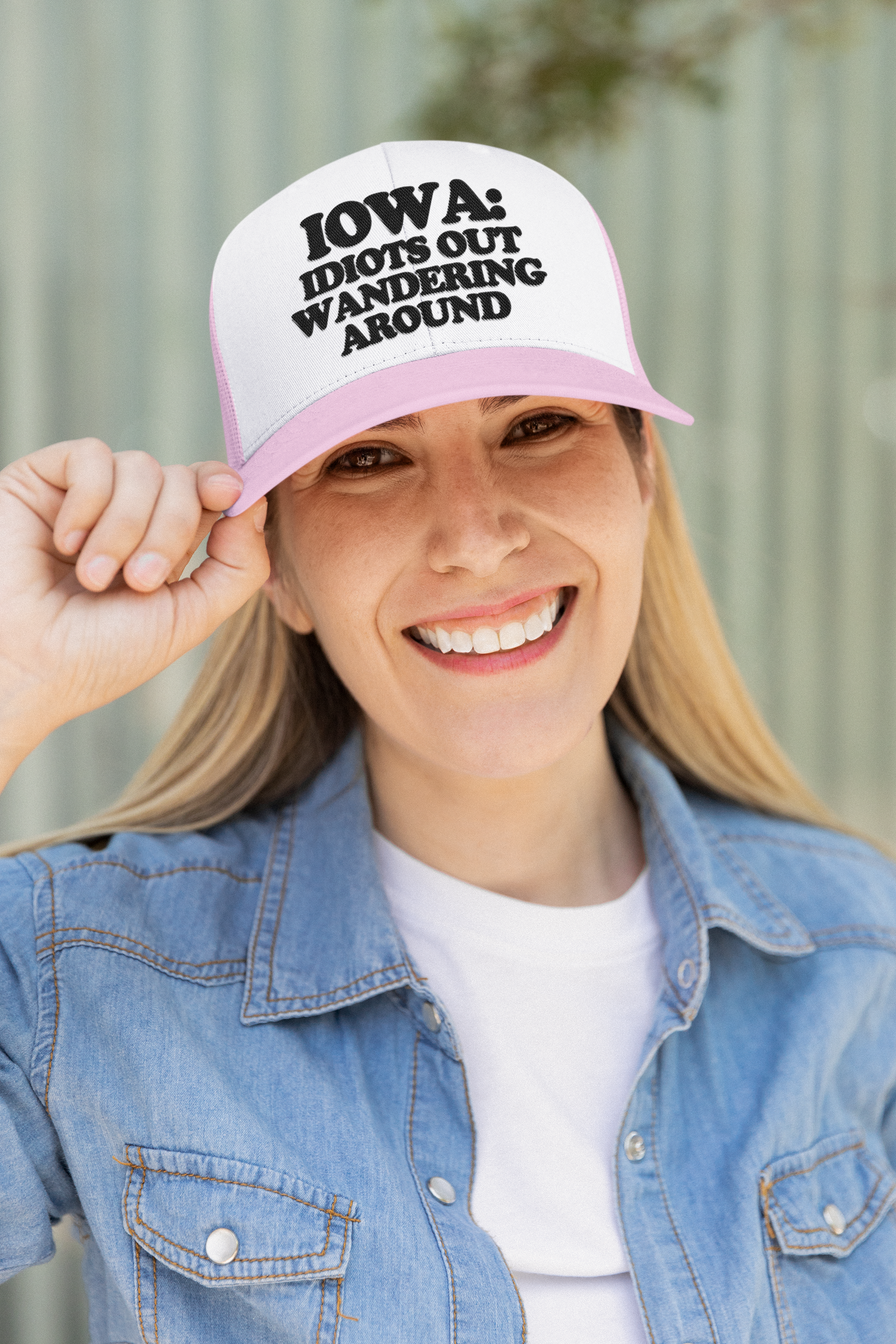 Iowa: Idiots Out Wandering Around Custom Trucker Hat